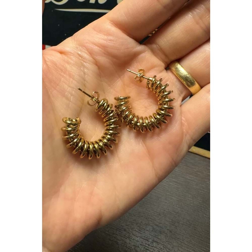 Gold Çelik Halka Küpe