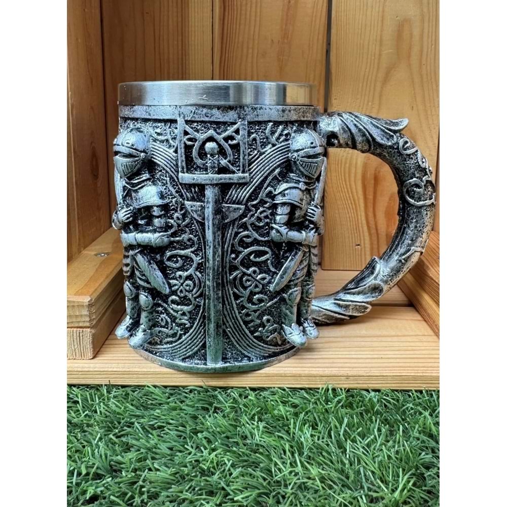 Şövalye Paslanmaz Çelik 3D Kupa Bardak Dekoratif Hediyelik