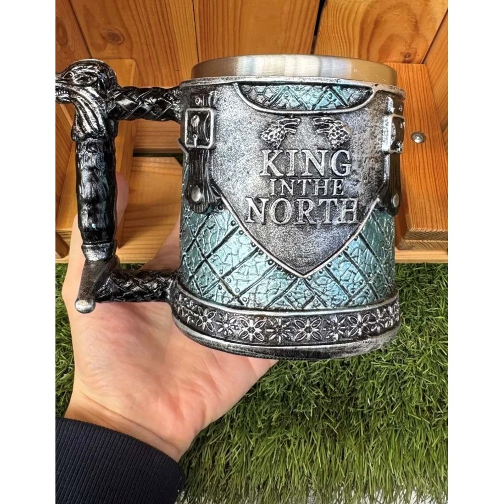 King In The North Paslanmaz Çelik 3D Kupa Bardak