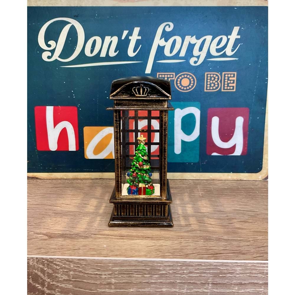 Yılbaşı Ağacı Mini Telefon Kulübesi Hediyelik Eşya