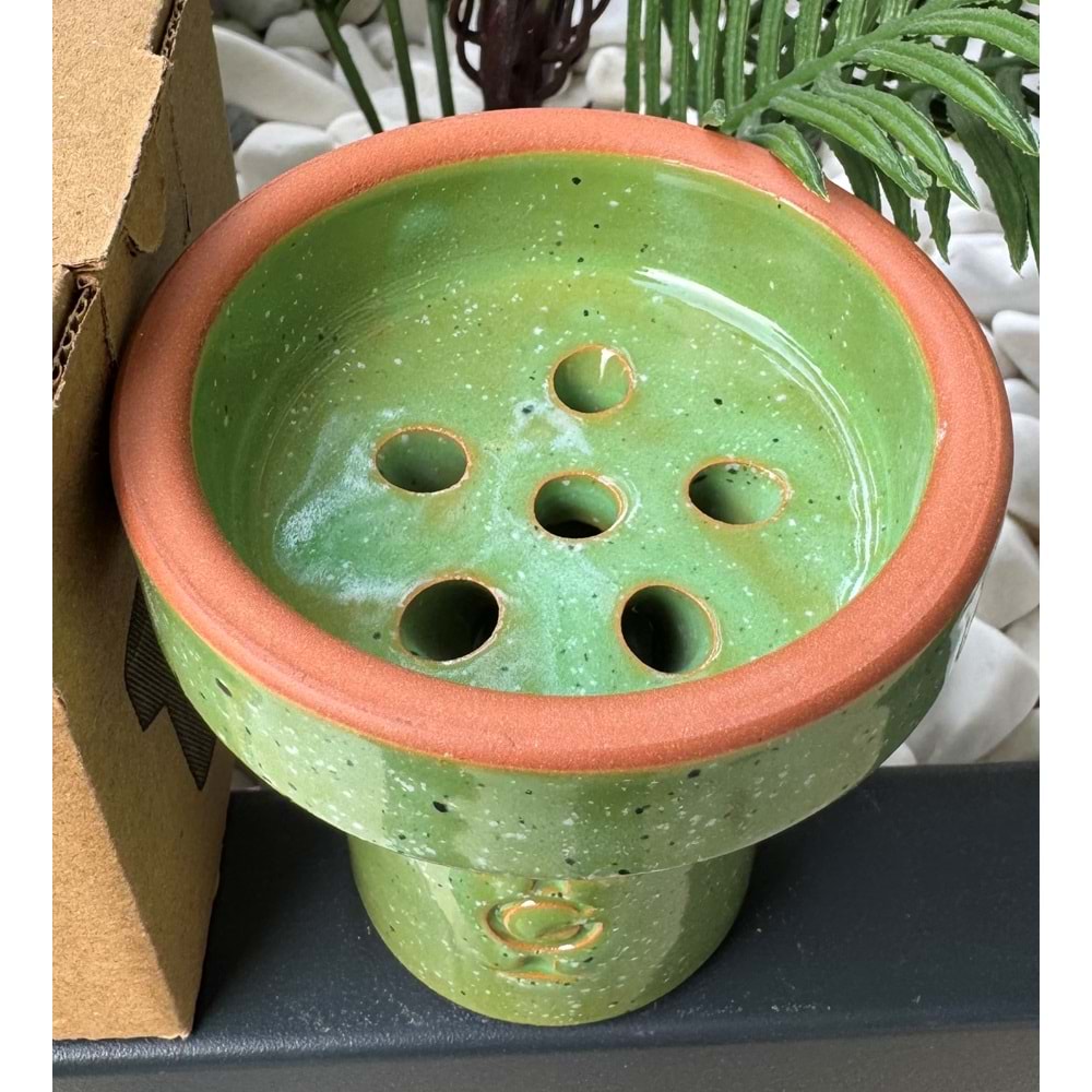 GT Terra Sırlı 6 Delikli Lüle - Yeşil