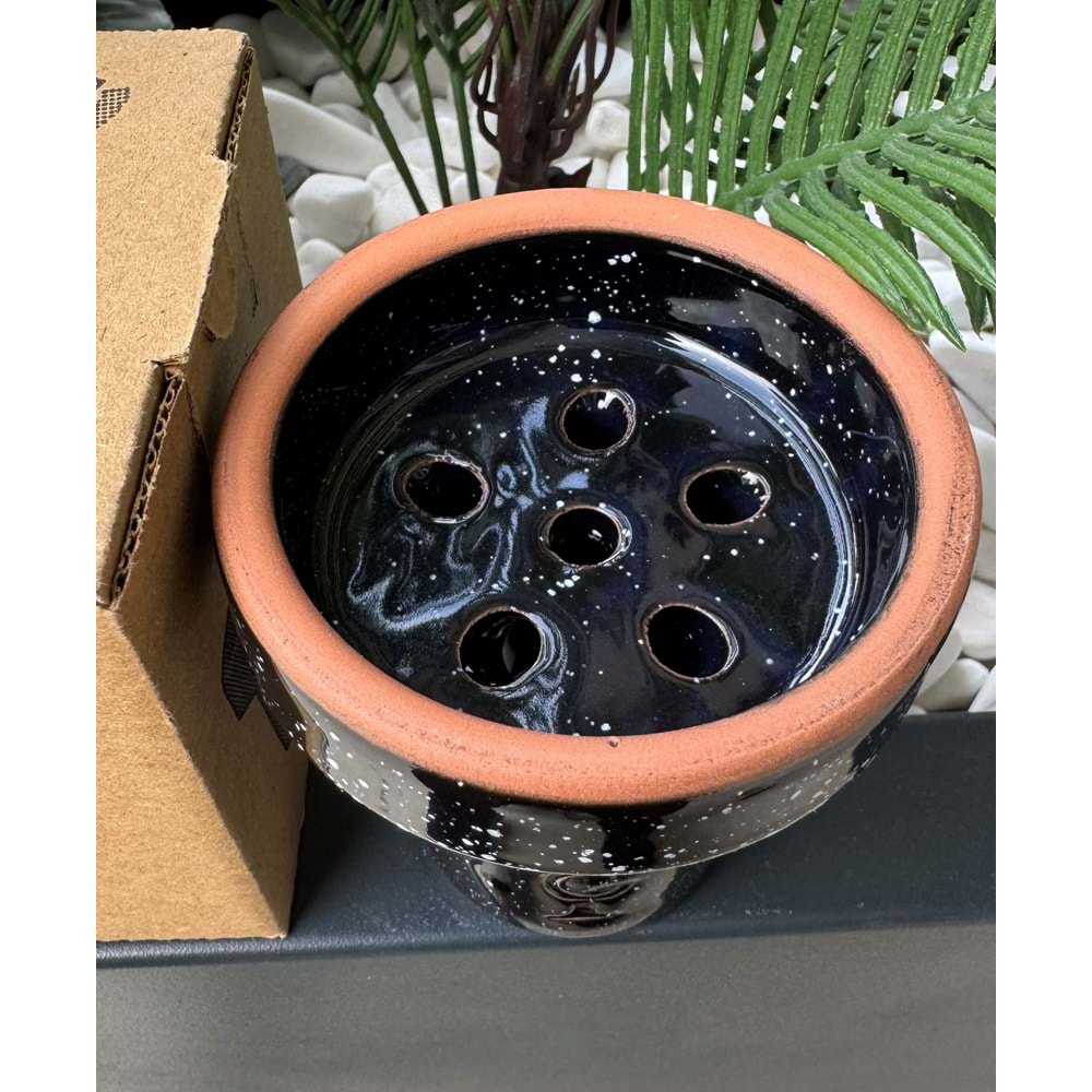 GT Terra Sırlı 6 Delikli Lüle - Siyah