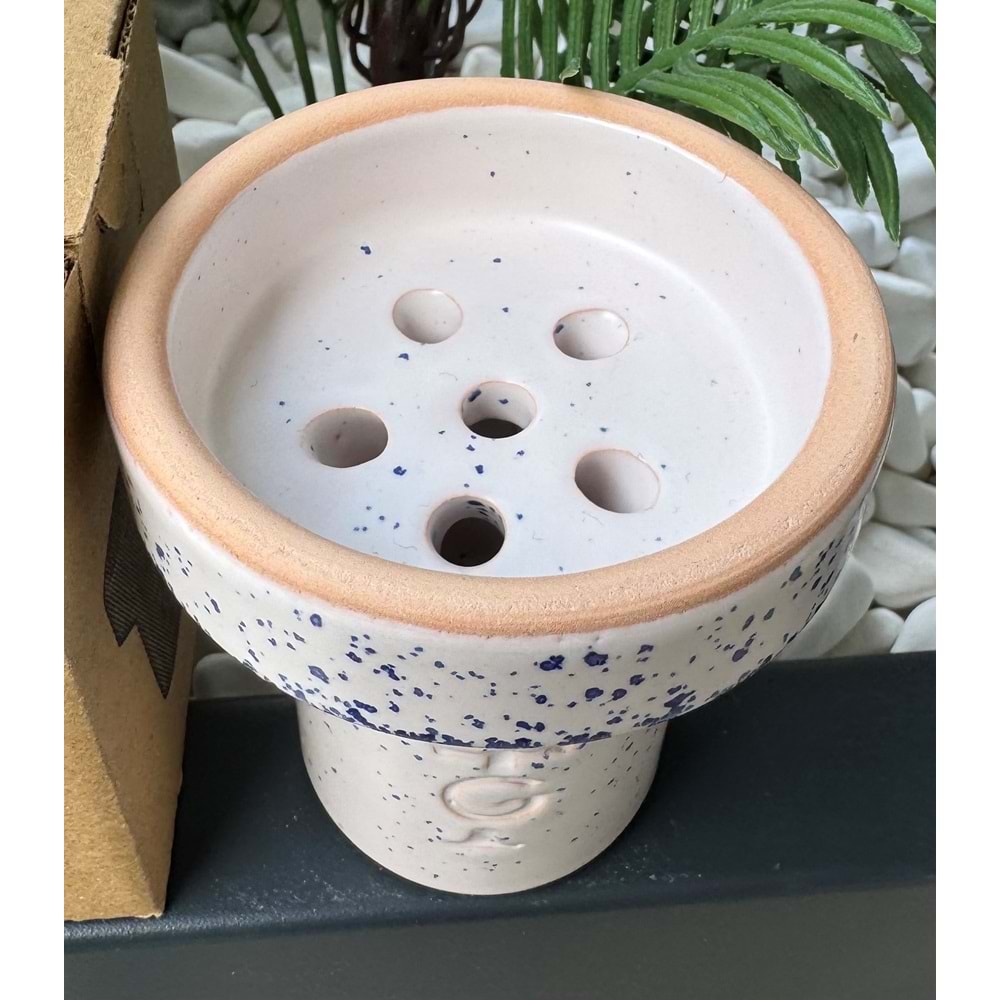 GT Terra Sırlı 6 Delikli Lüle - Beyaz