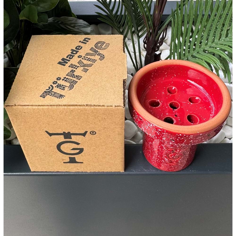 GT Terra Sırlı 6 Delikli Lüle - Kırmızı