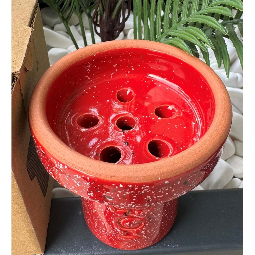 GT Terra Sırlı 6 Delikli Lüle - Kırmızı