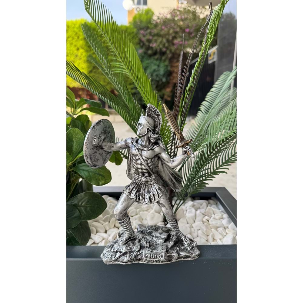 Yunan Mitolojisi Theseus Biblo /20 cm /Gümüş Renk