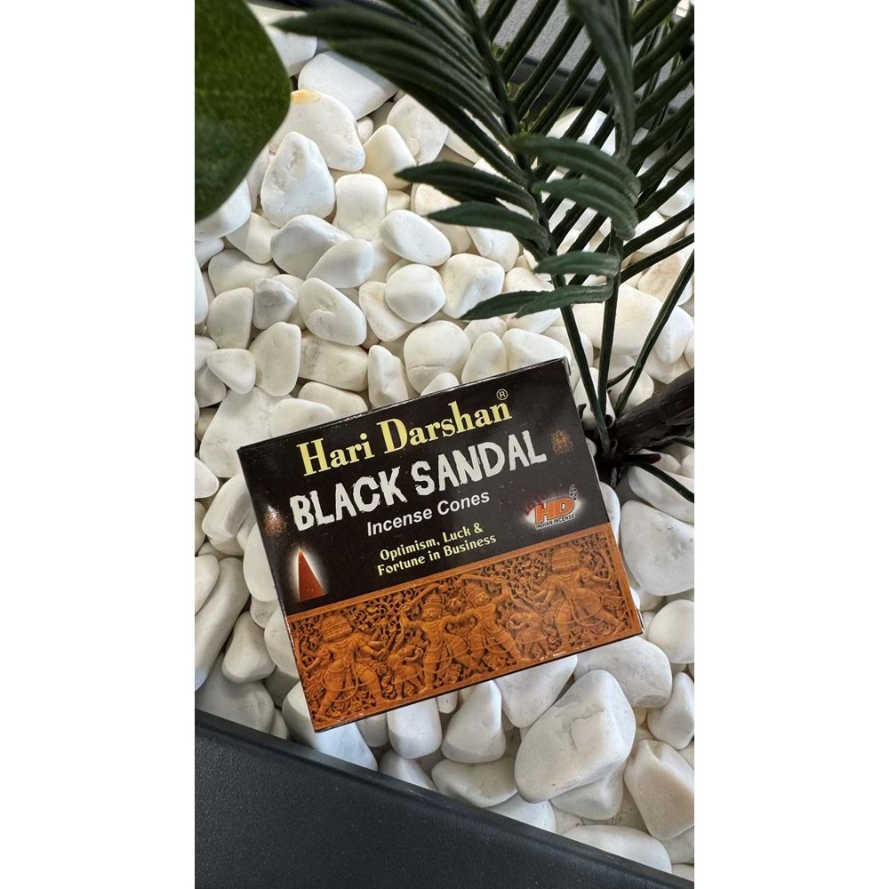 Black Sandal Konik Tütsü Hd Hari Darshan / 10 Adet
