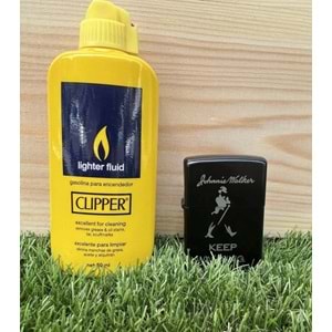 Lighter Metal Benzinli Çakmak Johnnie Walker + Clipper Benzin 80 ml