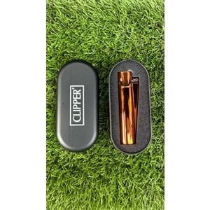 Clipper Dark Rose Gold Parlak Taşlı Çakmak