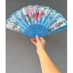 Turkuaz Renkli Simli Yelpaze