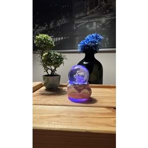 Hello Kitty Işıklı Minik Kar Küresi 7cm /Pembe