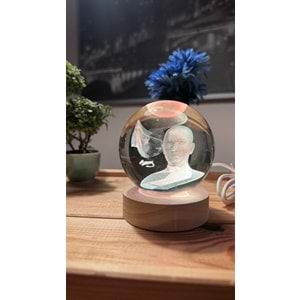 Mustafa Kemal Atatürk 3d Işıklı Cam Küre