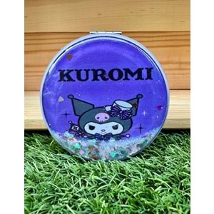 Simli Sulu Çanta Aynası Kapaklı El Makyaj Aynası