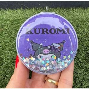 Simli Sulu Çanta Aynası Kapaklı El Makyaj Aynası