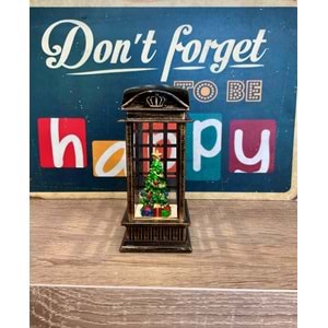 Yılbaşı Ağacı Mini Telefon Kulübesi Hediyelik Eşya