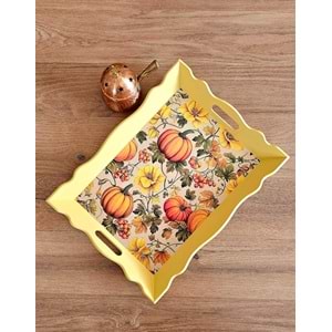 El Yapımı Ahşap Boyama Tepsi -Fısıldayan Kış Koleksiyonu | No: 7