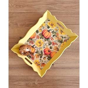 El Yapımı Ahşap Boyama Tepsi -Fısıldayan Kış Koleksiyonu | No: 7