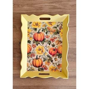 El Yapımı Ahşap Boyama Tepsi -Fısıldayan Kış Koleksiyonu | No: 7