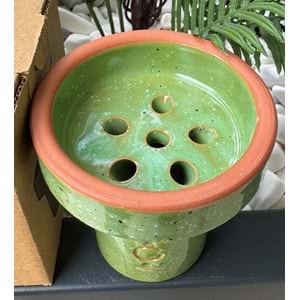 GT Terra Sırlı 6 Delikli Lüle - Yeşil