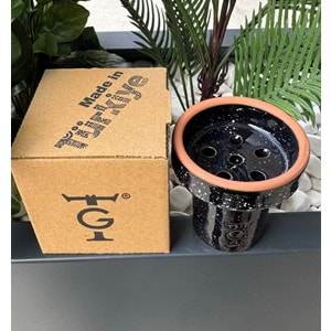 GT Terra Sırlı 6 Delikli Lüle - Siyah