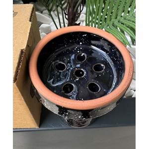 GT Terra Sırlı 6 Delikli Lüle - Siyah