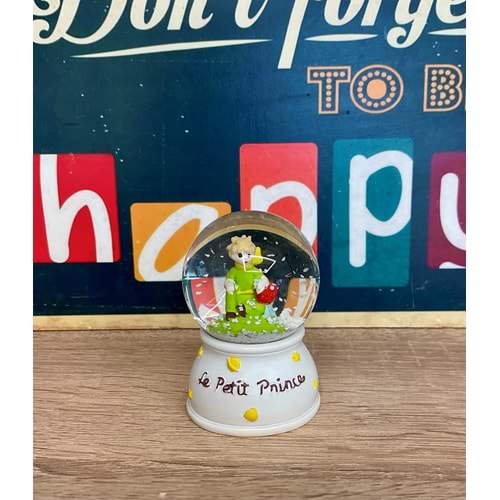 Led Işıklı Mini Kar Küresi 7cm - Küçük Prens Dekoratif Biblo Yılbaşı Hediyesi