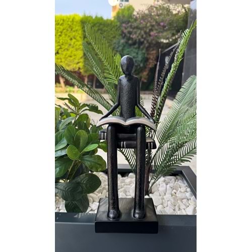 Kitap Okuyan Figür Heykel Bilgelik ve Sükûnetin Simgesi / 30x10cm