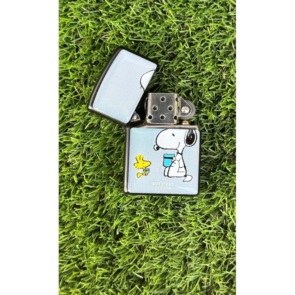 Snoopy Benzinli Metal Çakmak Damla Sticker
