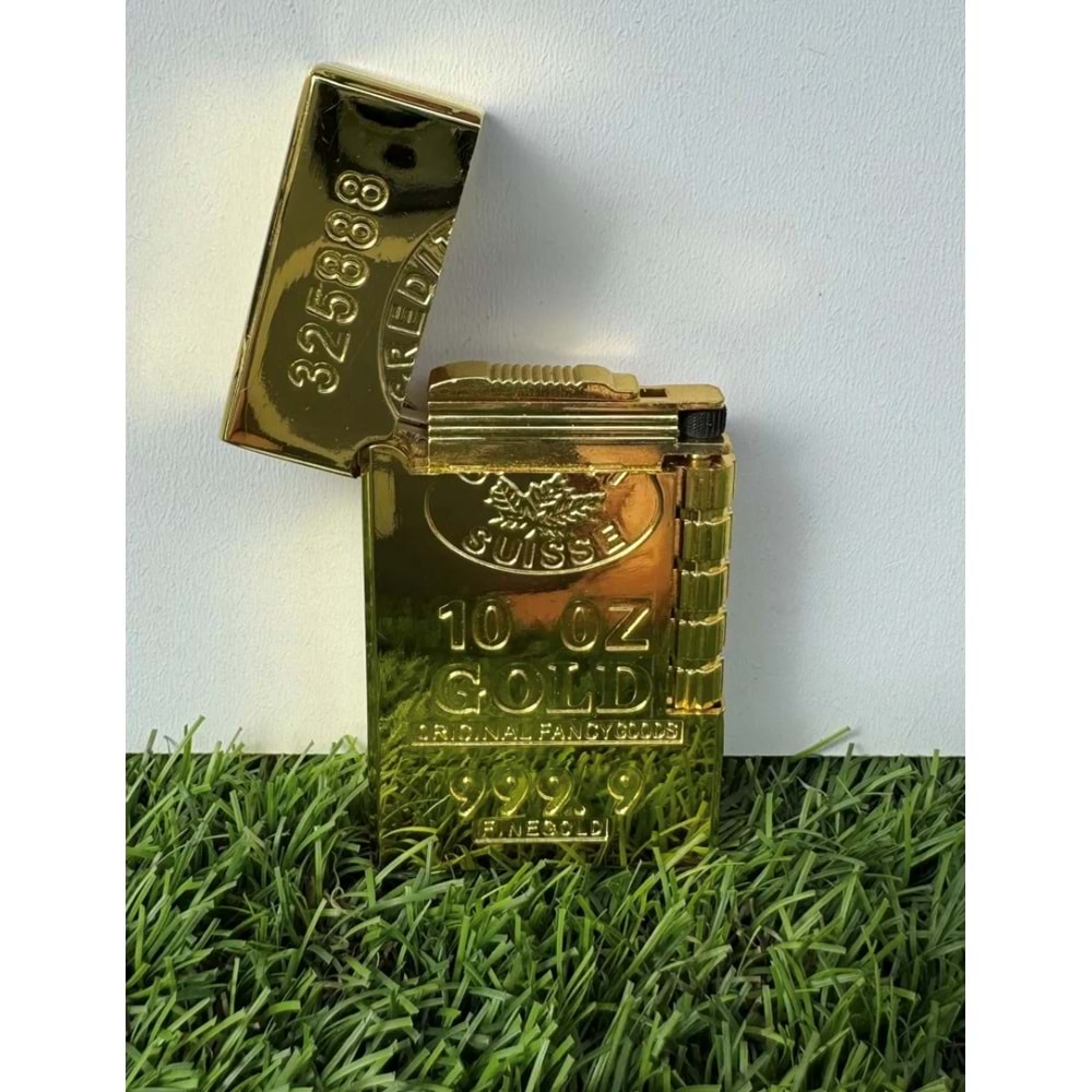 Hunter Dupont Model Külçe Altın Görünümlü Jet Çakmak