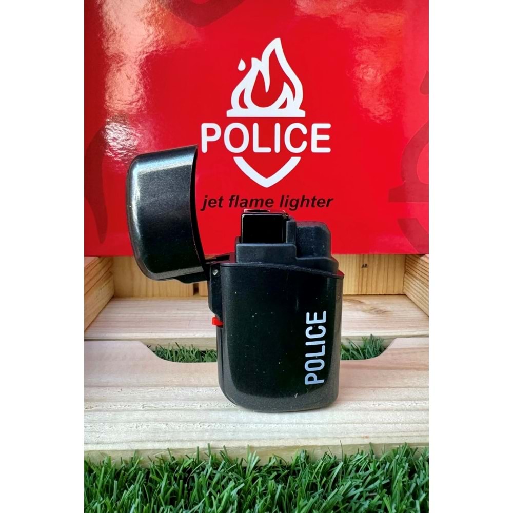 Police Turbo Kapaklı Çakmak/siyah