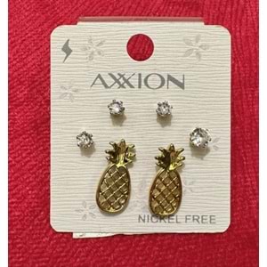 Taşlı Küpe Seti /Ananas