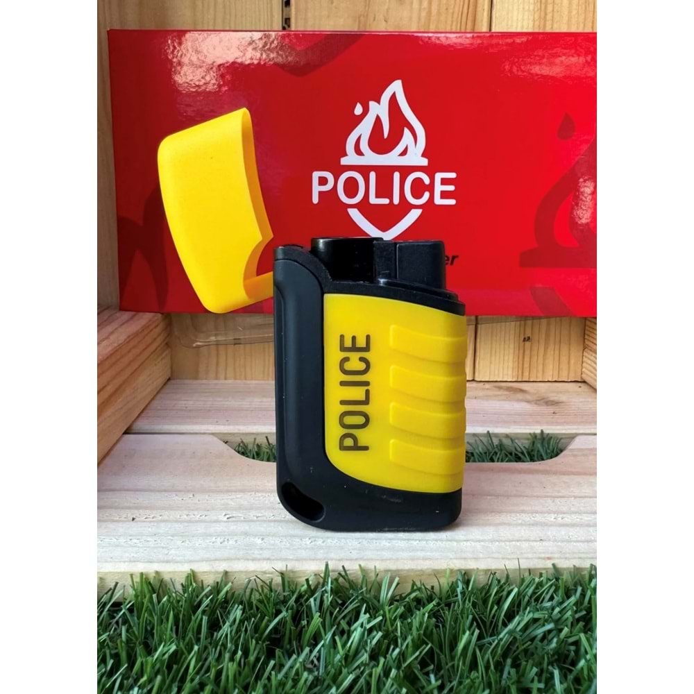 Police Turbo Kapaklı Çakmak/Sarı