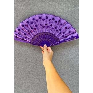 Mor Renkli Pullu Yelpaze