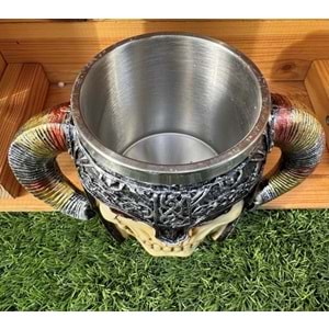 Ortaçağ Viking Savaşçı Kafatası Kupa Bardak