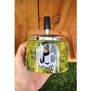 Metal Basmalı Küllük Kamuflaj Desenli