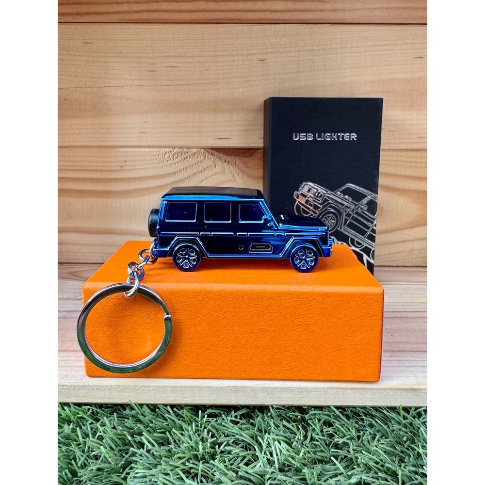 Usb Lighter Araba Figürlü Usb Çakmak / Mavi
