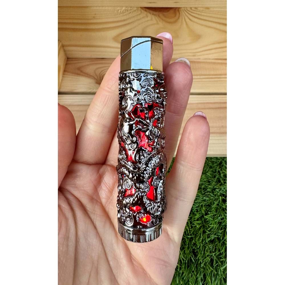 Hunter Ejderha Desenli Jet Çakmak / Antrasit