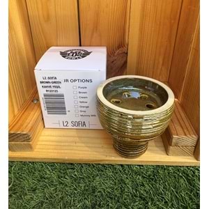 Mr Eds L2 Sofia Lüle Sırlı Nargile Lülesi / Kahve-Yeşil