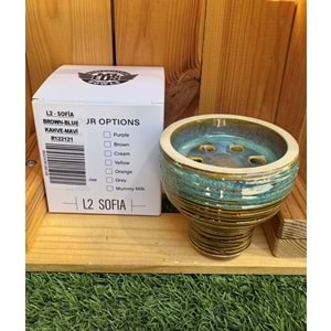 Mr Eds L2 Sofia Lüle Sırlı Nargile Lülesi / Kahve-Mavi