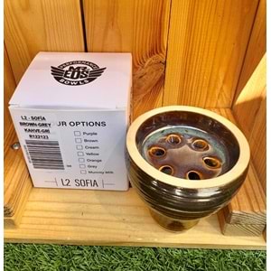 Mr Eds L2 Sofia Lüle Sırlı Nargile Lülesi / Kahve -Gri