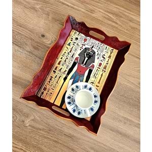 El Yapımı Ahşap Tepsi – Antik Mısır Koleksiyonu İsimsiz Firavun