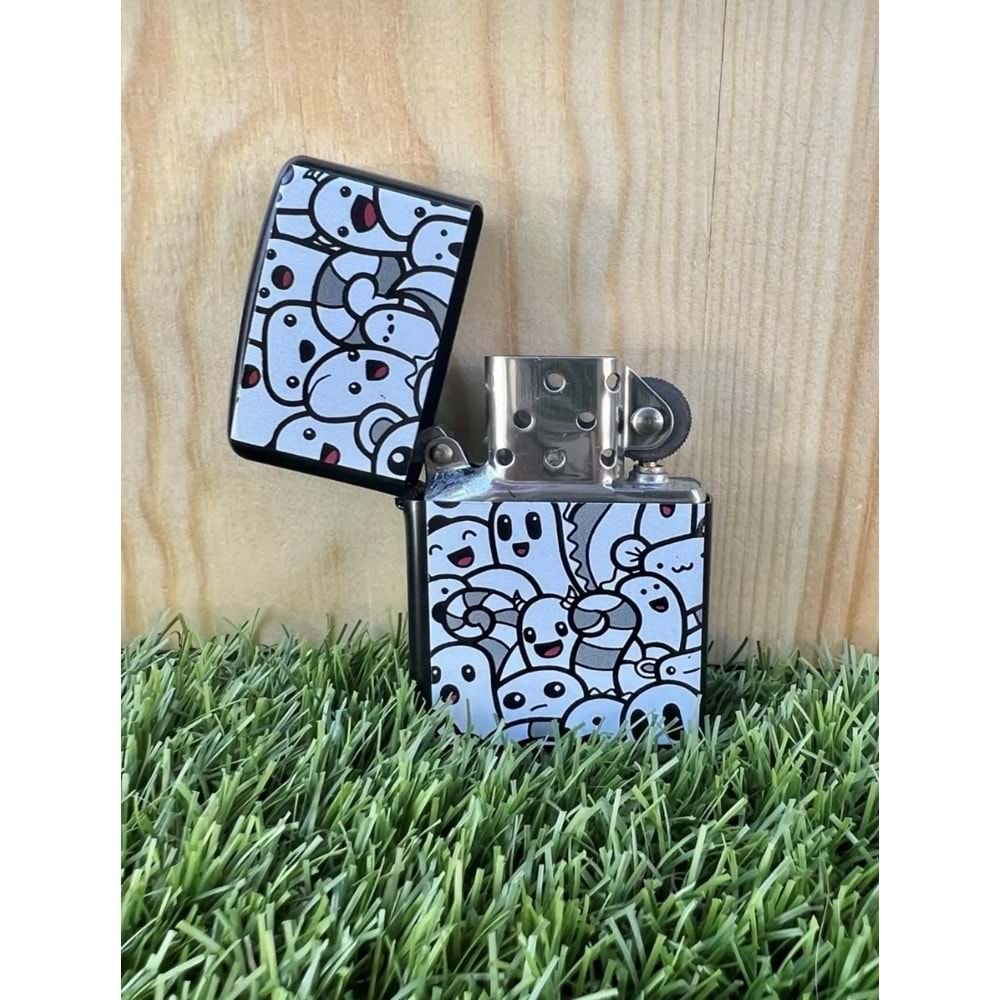 Baykuş Benzinli Metal Çakmak Uv Baskı