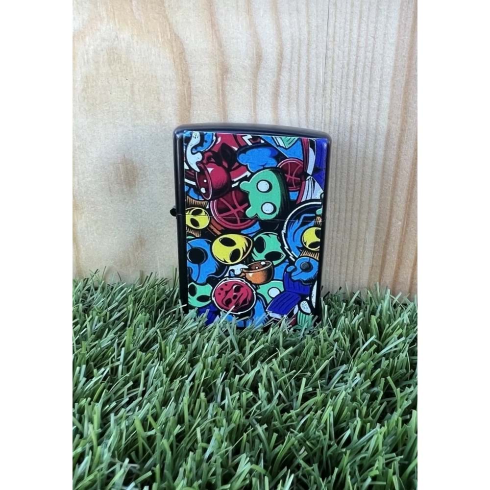 Alien Benzinli Metal Çakmak Uv Baskı