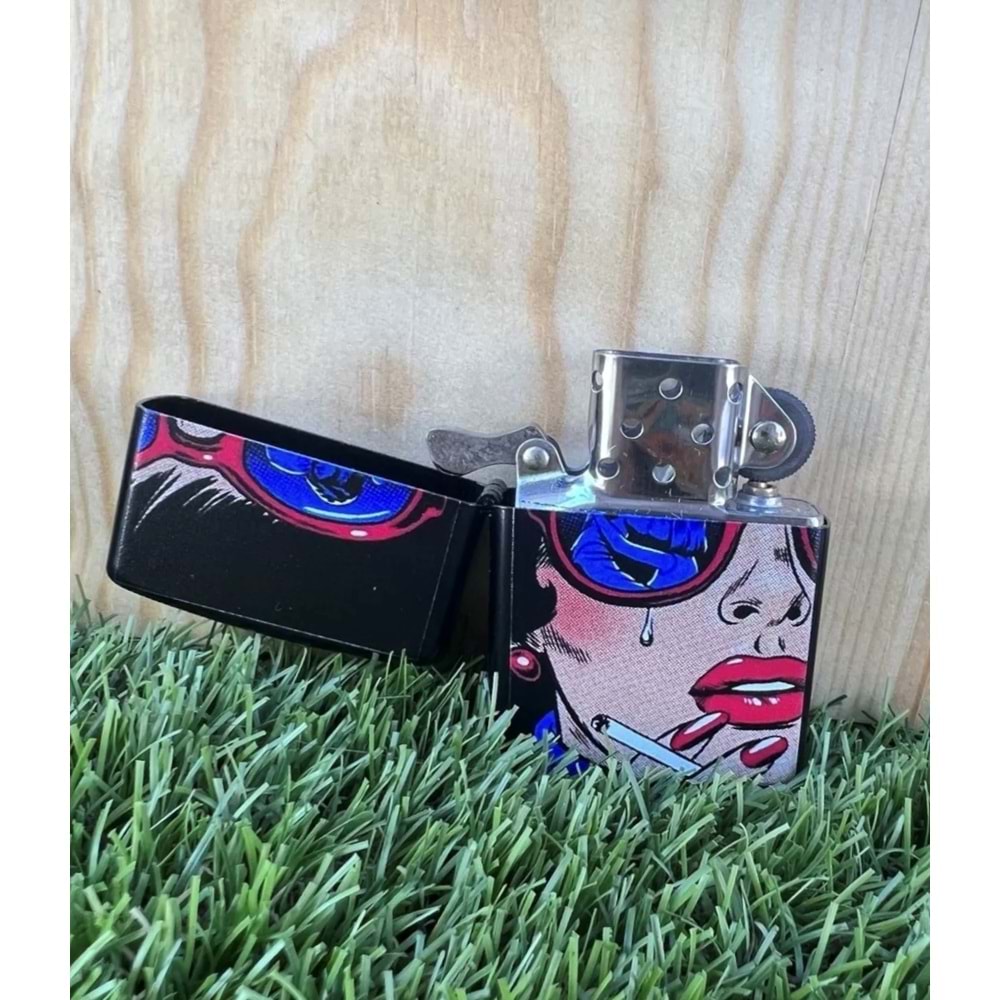 Lady Benzinli Metal Çakmak Uv Baskı