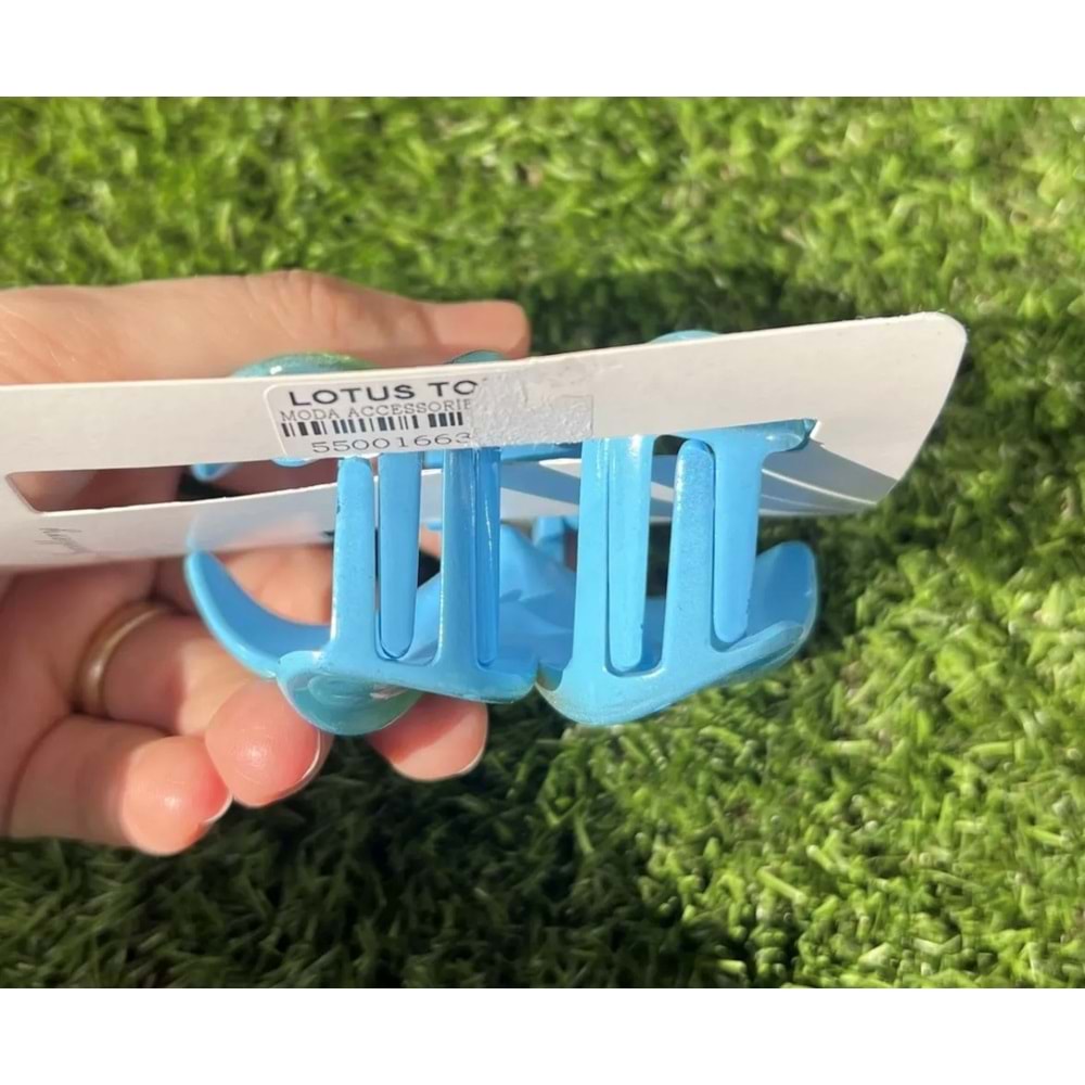 Lotus Çiçeği Mandal Toka Mavi