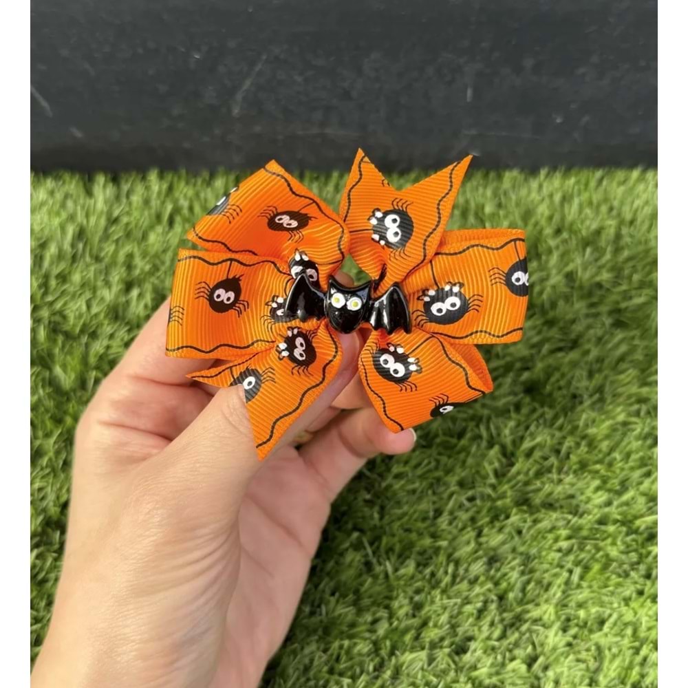 Yılbaşı Tokası Cadılar Bayramı Hallowen Yarasa Saç Tokası-Turuncu